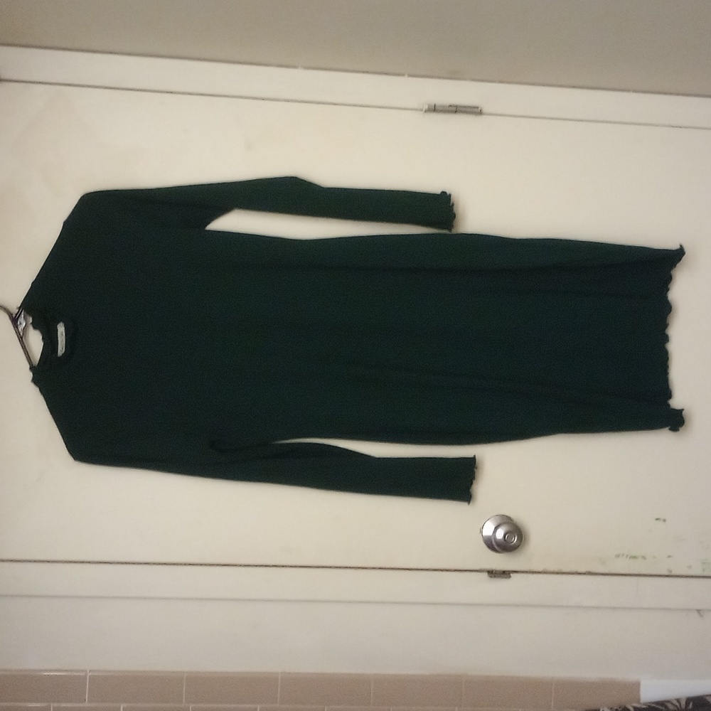 Mock Neck Lettuce Edge Midi Dress